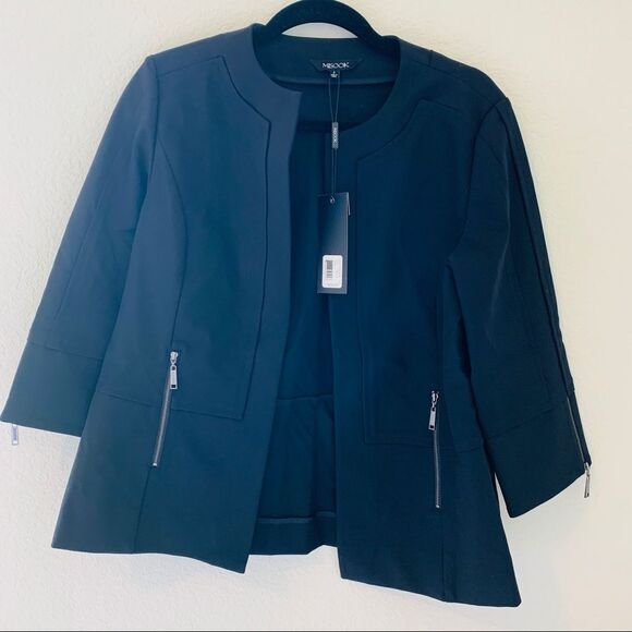 Misook Jackets & Blazers - New $388 Misook Black Zipper blazer Jacket Small S
